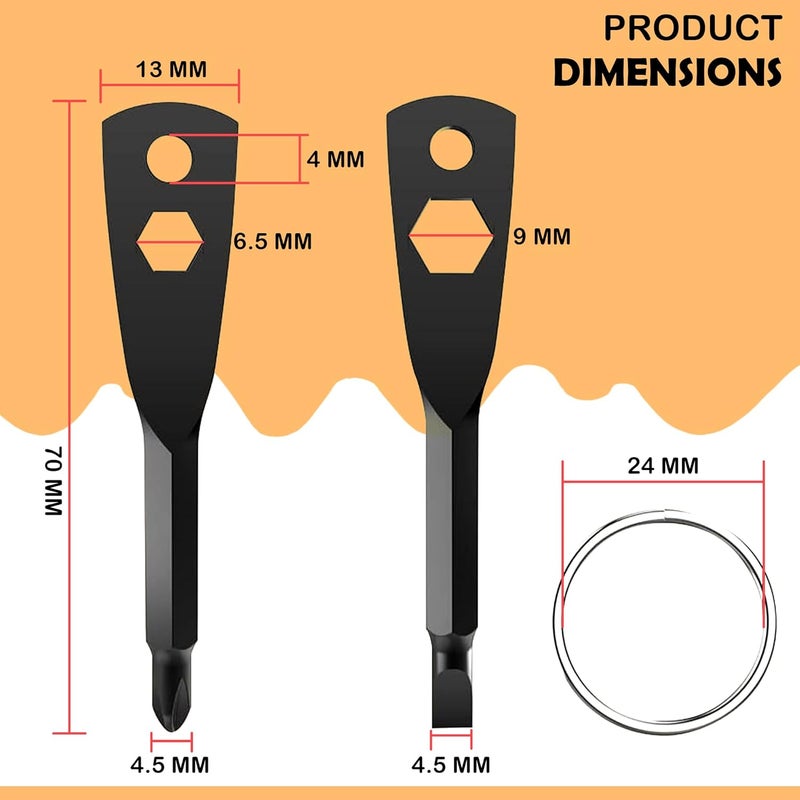 ZFFIO 4-in-1 Keychain Screwdriver Gifts for Men Who Have Everything Stocking Stuffers for Adults Christmas Teens Dad Him Husband Ideas Boyfriend Father Tools Bit with Phillips, Slotted and Hex Wrench - Image 5